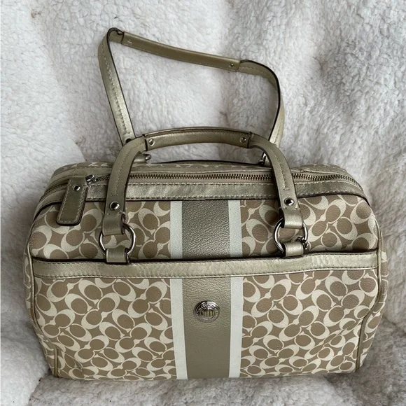 Coach Chelsea Heritage Signature Stripe Satchel Nr. F15132 - Picture 2 of 15